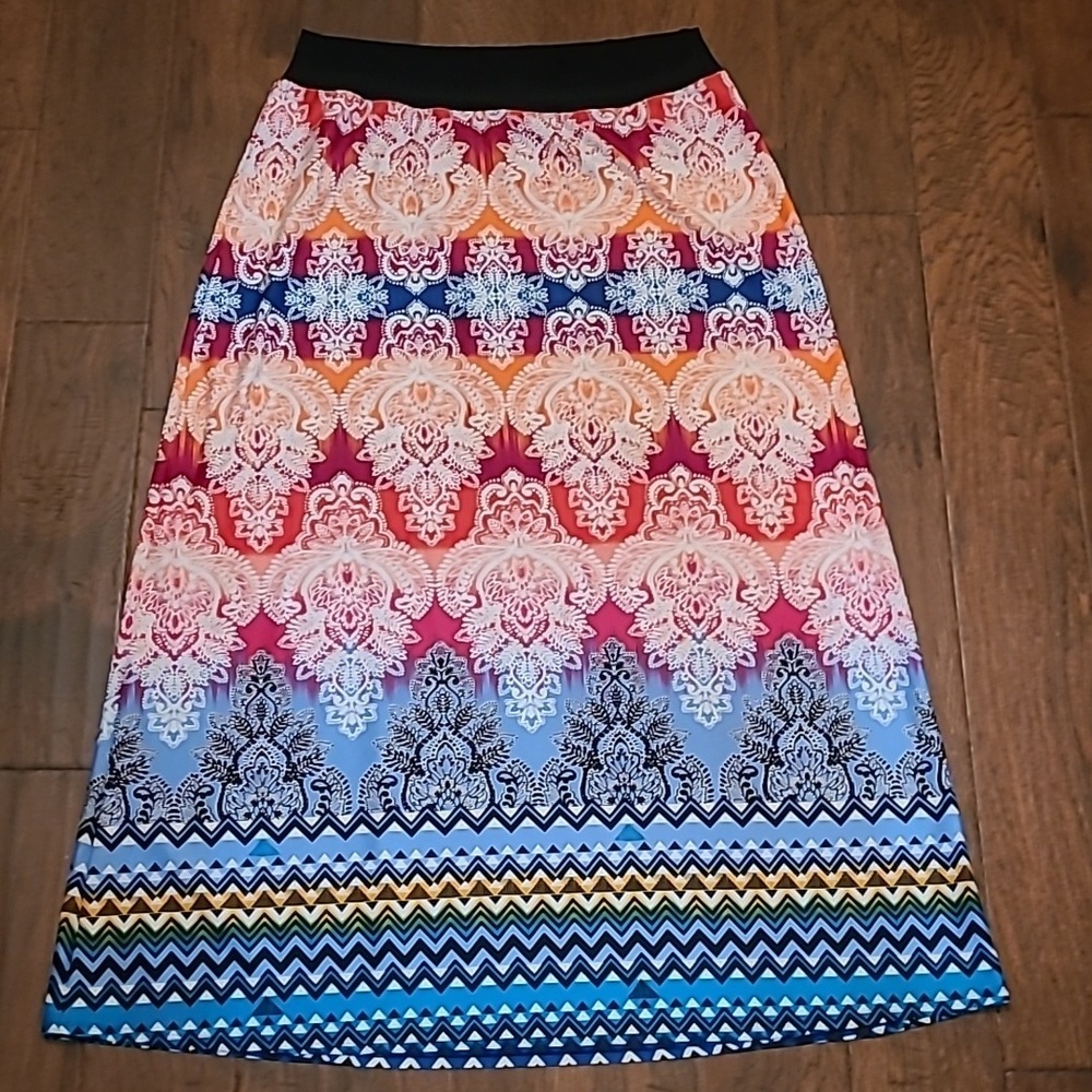 New Directions women's colorful maxi skirt size 1X